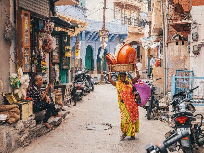 Wycieczka Indie Ulica Jaipur - Indie Północne - Święte miasta, siedziba Dalajlamy, Taj Mahal i tygrysy | Shangrila Travel